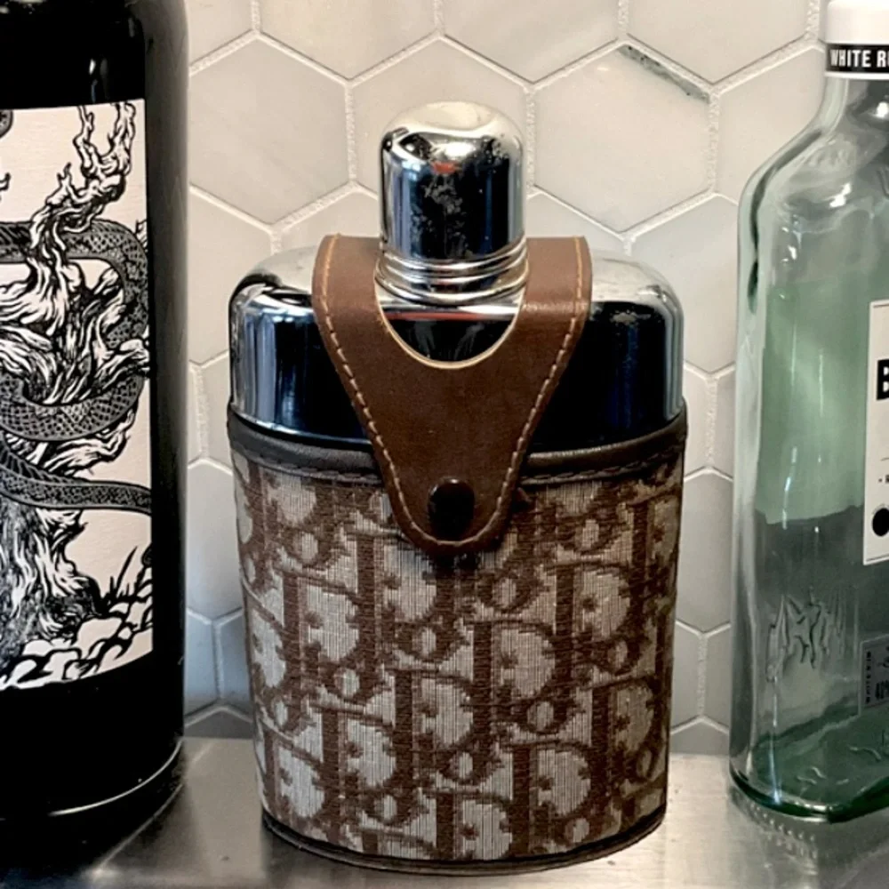 Christian Dior Vintage Monogram Mellow Steer Leather Hip Flask - Picture 7 of 16